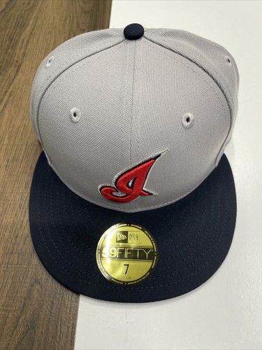 NEW Mens New Era Cleveland Indians Fitted 7 59FIFTY Gray Authentic Hat Cap NWT - Picture 2 of 11