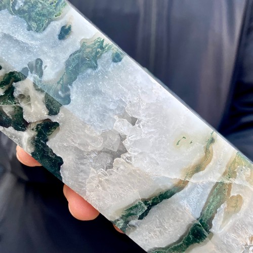 6LB Natural Crystal Point Aquatic Agate Tower Large size Quartz Obelisk minera - 第 9/17 張圖片