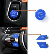Steering Wheel M1 M2 Start Button  M3 M4 M5 M6 F30 F80 M-Sport BLUE