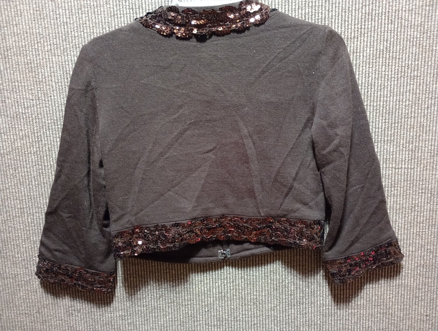 Parameter Cropped Sequence Cardigan Brown Size Sm… - image 9