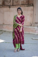 Bollywood Designer Cotton Kurta Pant Dupatta Set  Indian Salwar Kameez Suit