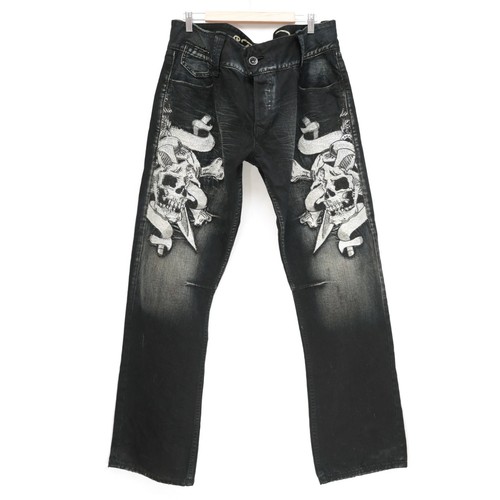 Ed Hardy Black Rhinestone Skull and 