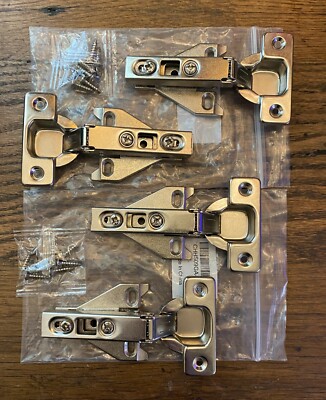 2 Pairs (4-Pc.) Metal Kitchen Cabinet Door Hinges fit for Face Frame Degree