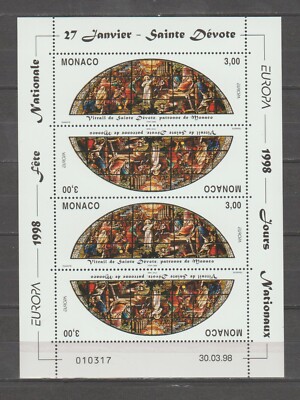 s39778 MONACO 1998 MNH** EUROPE CEPT MS PRIMO - FIRST