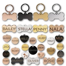 Dog Tags Personalized, Cat Tags, Both Sides Custom Laser Engraved Pet ID Tags