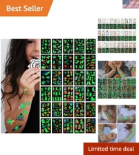 Glow in the Dark Mixed Style Temporary Tattoos - 30 Sheets of Fun for Kids