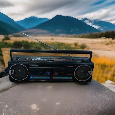 Magnavox Vintage Mark 2 Super Tandem D8367 Duel Cassette Portable Boombox READ