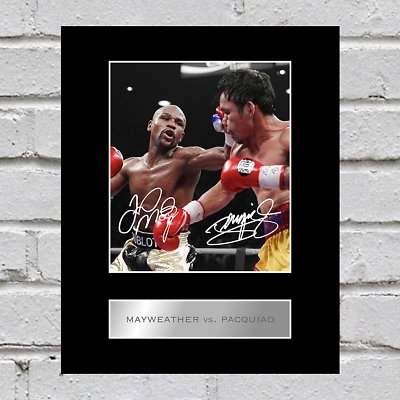 Floyd Mayweather Jr. vs. Manny Pacquiao signiertes Foto Display