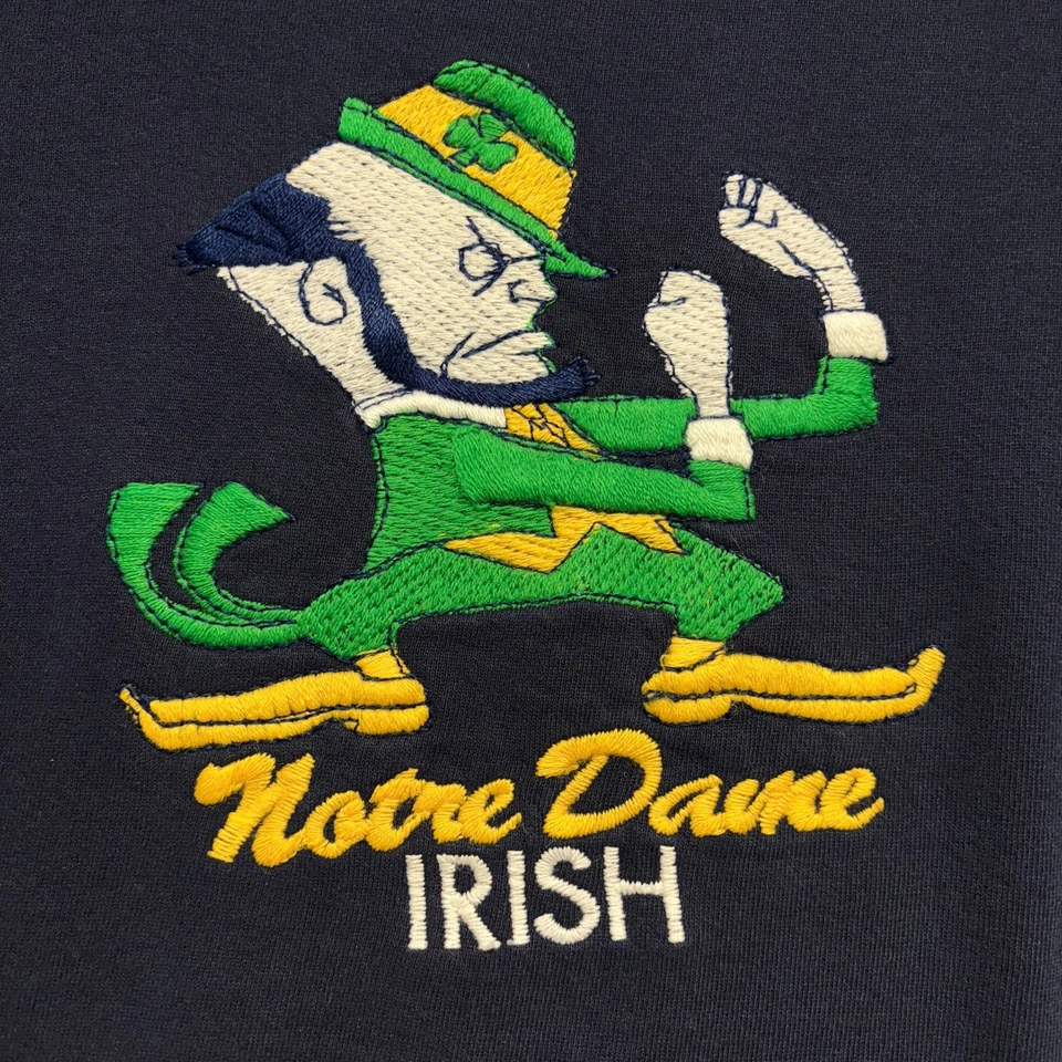 Sudadera Irlandesa Luchadora Notre Dame De Colección Para Hombres 2XL Azul Marino Logo Bordado Foto 2 de 4