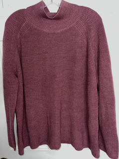Women Sz XL Xlarge Eileen Fisher Mock Neck Merino Wool Ribbed Crop Boxy Sweater