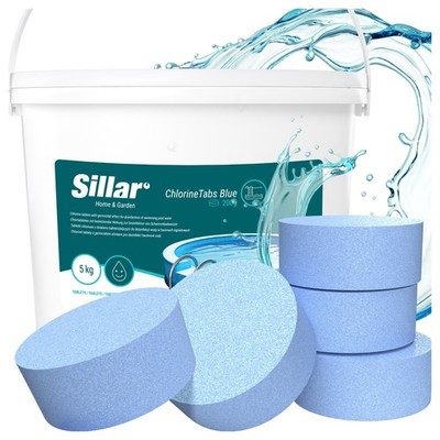 Chlortabletten 5kg 200g Sillar Pool Chlor 11 in 1 Multitabs Blauwasser Effekt