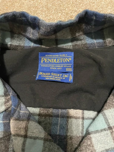 Vintage Pendleton Mens Plaid 100% Virgin Wool Board Shirt XXXL Tall Beach Boys - Picture 3 of 6