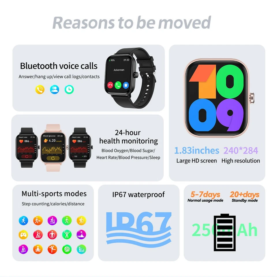 2025 Smart Watch (Answer/Make Calls) Fitness Tracker Smartwatch For Android iOS - Image 4 of 4