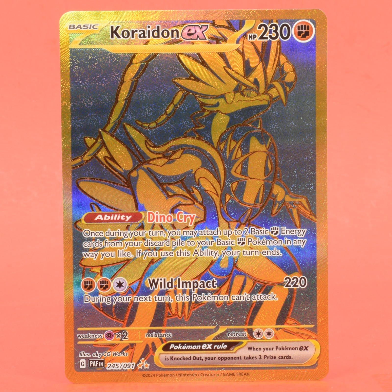 Pokemon English TCG Card PAF Paldean Fates 245/091 Koraidon ex Holo