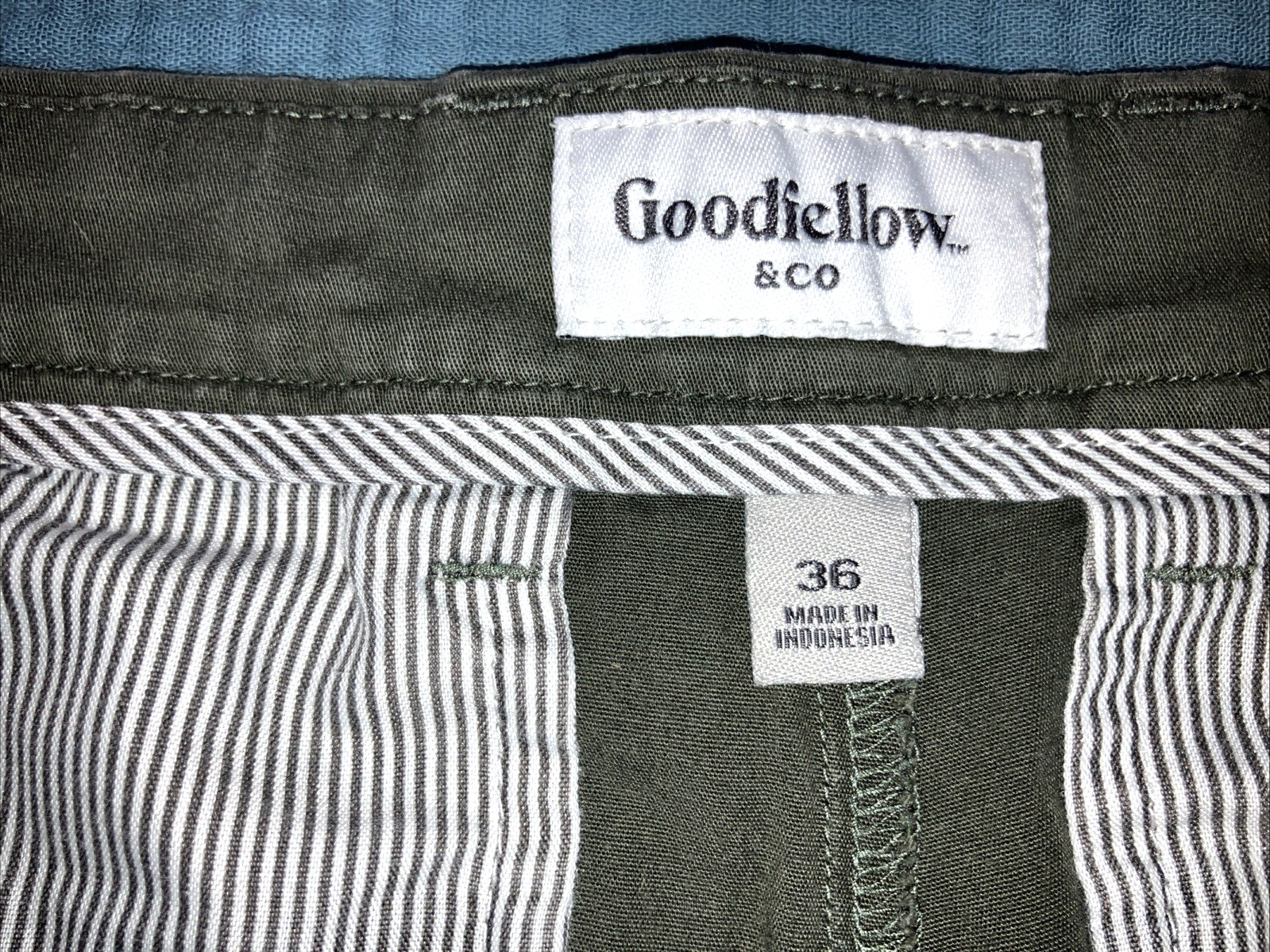 Goodfellow Chino Shorts Green Mens Size 36 image 3