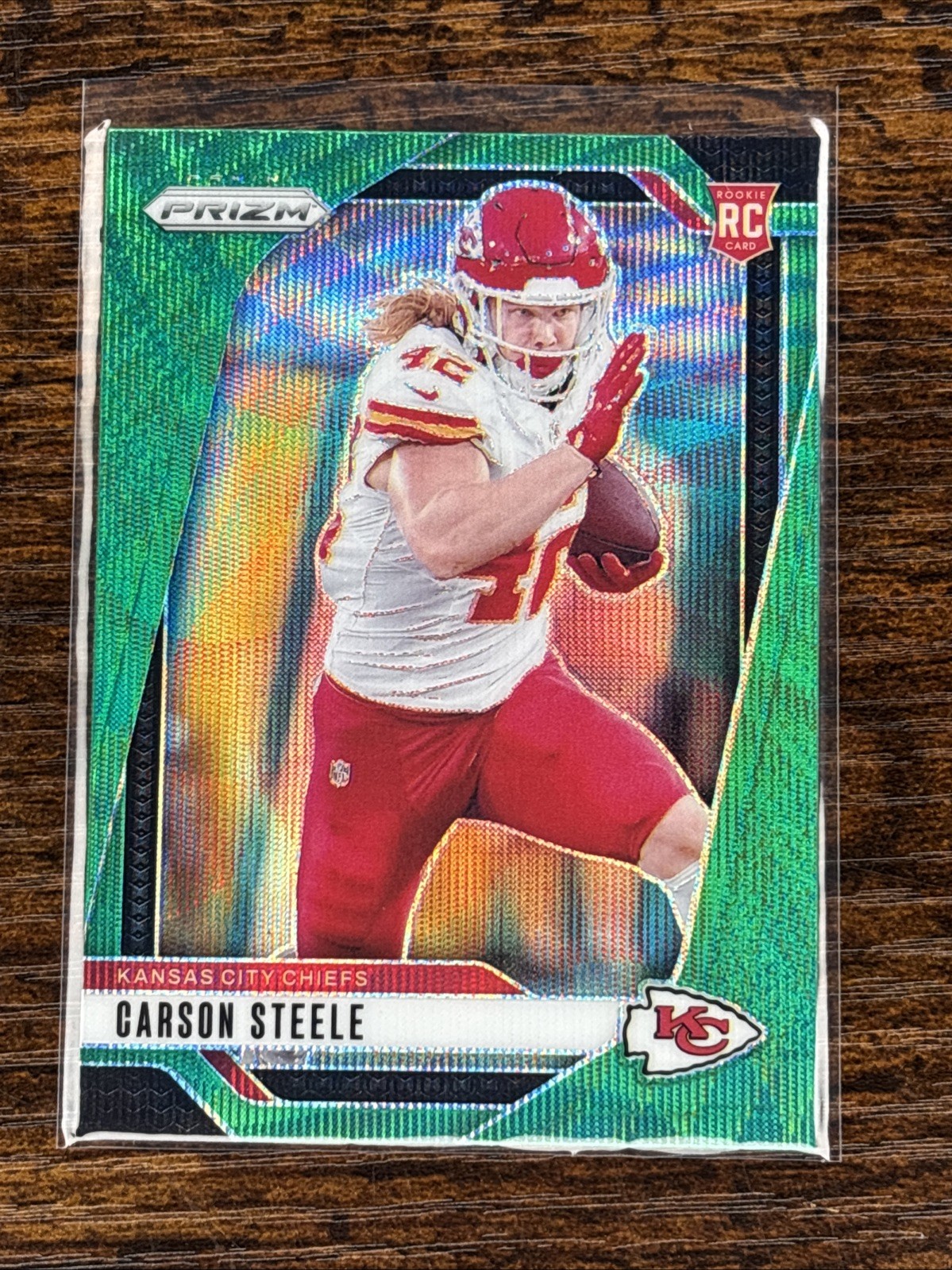 2024 Panini Prizm - Rookies Carson Steele #377 Green Wave Prizm (RC)