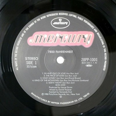 BON JOVI 7800° FAHRENHEIT MERCURY 28PP1001 1LP | eBay