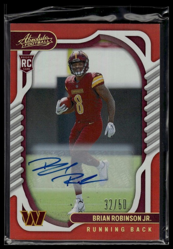 2022 Panini Absolute #127 Brian Robinson Jr. Signature Rookies Spectrum Red #/50