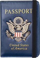 Passport Holder Cover and Card Case Slot Combo RFID Blocking