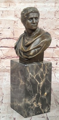 Classical Art Sculpture Bronze Marble Statue Portrait Bust Bookend Bookshelf Art