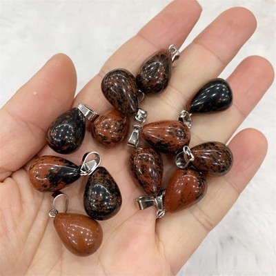50pcs Natural Golden   Stone   Egg Beads Pendants   Jewelry Making &ex