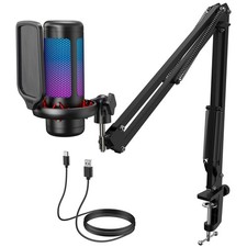 Gaming Microphone Set with Boom Arm, Vocal Condenser Microphone for PC with S...