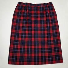 Vintage Pendleton Manson Tartan Plaid Red Pencil Skirt Wool Academia Preppy 16
