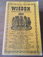 1953 Wisden Cricketers’ Almanack linen cloth covers in very good condition