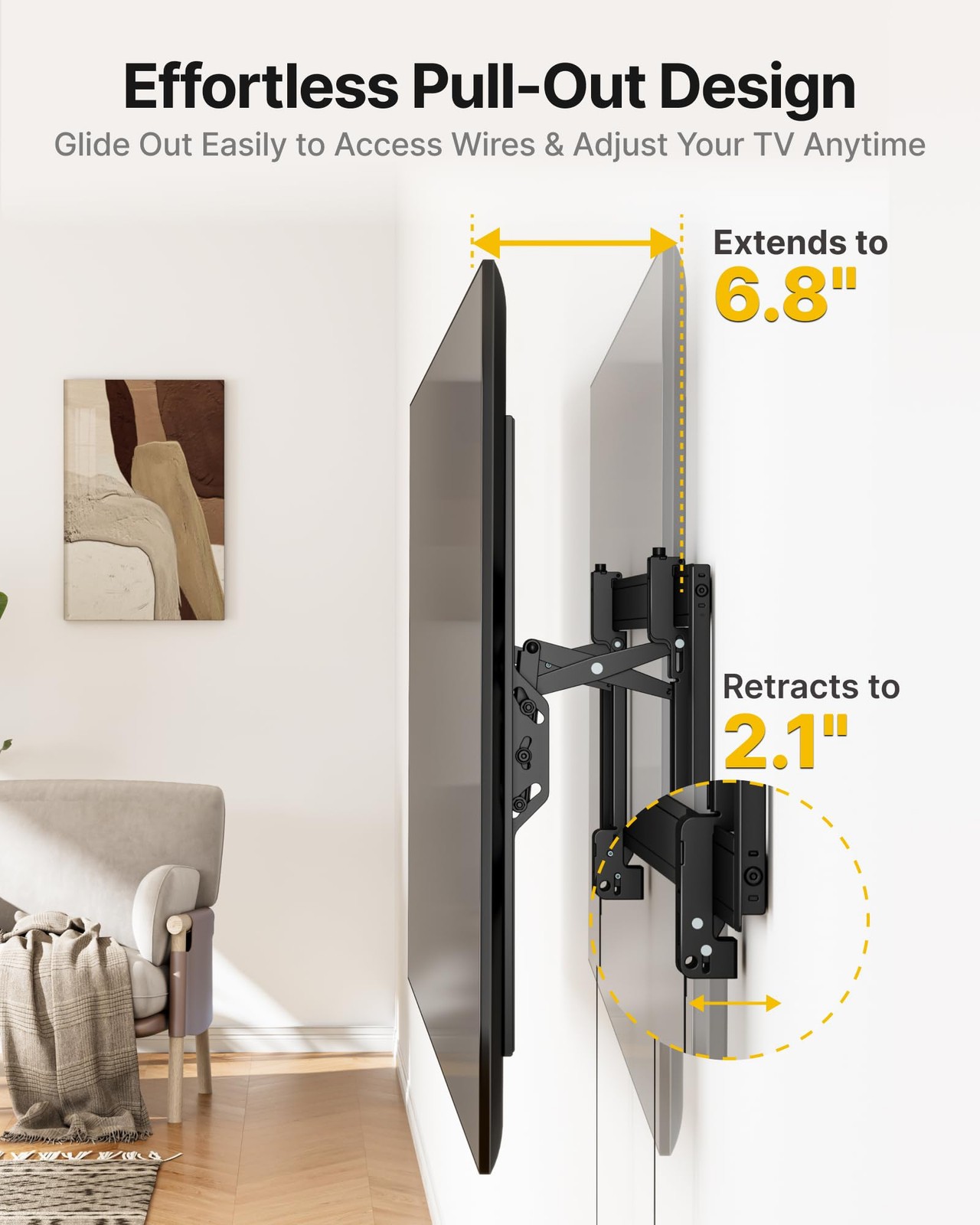 Heavy Duty Tilting TV Wall Mount for 55–105" Large TVs up to 200 lbs – Low Pr...