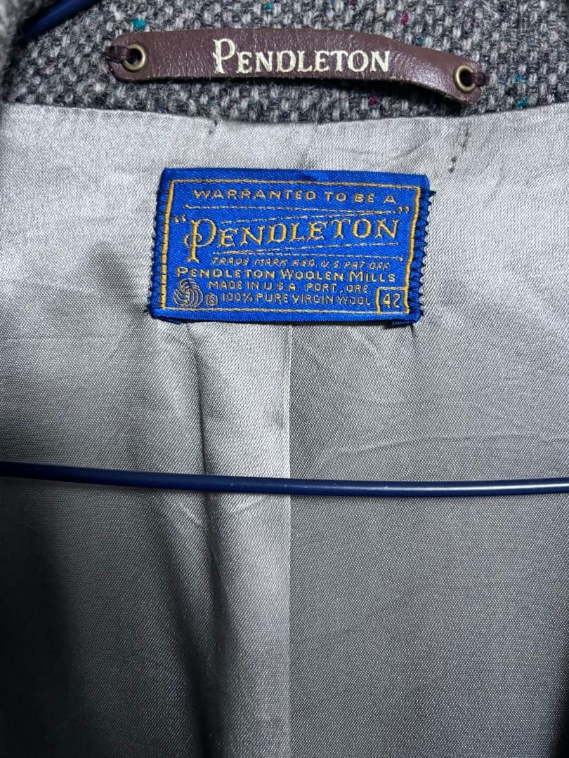 Pendleton 1980s USA Wool Herringbone Chester Coat… - image 4