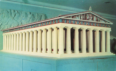 Model of the Parthenon on the Acropolis of Athens - New York City NY Postcard