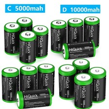 Hiquick D Size Cell 1.2V Rechargeable Batteries C,D Cell for Choice Lot