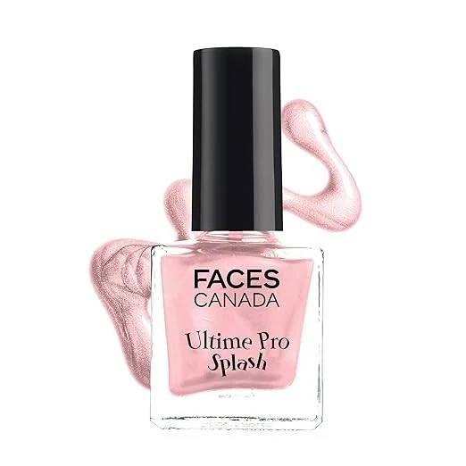 FACES CANADA Ultime Pro Splash Nail Enamel - Pink Twinkle 149 (8ml) | Quick Dryi