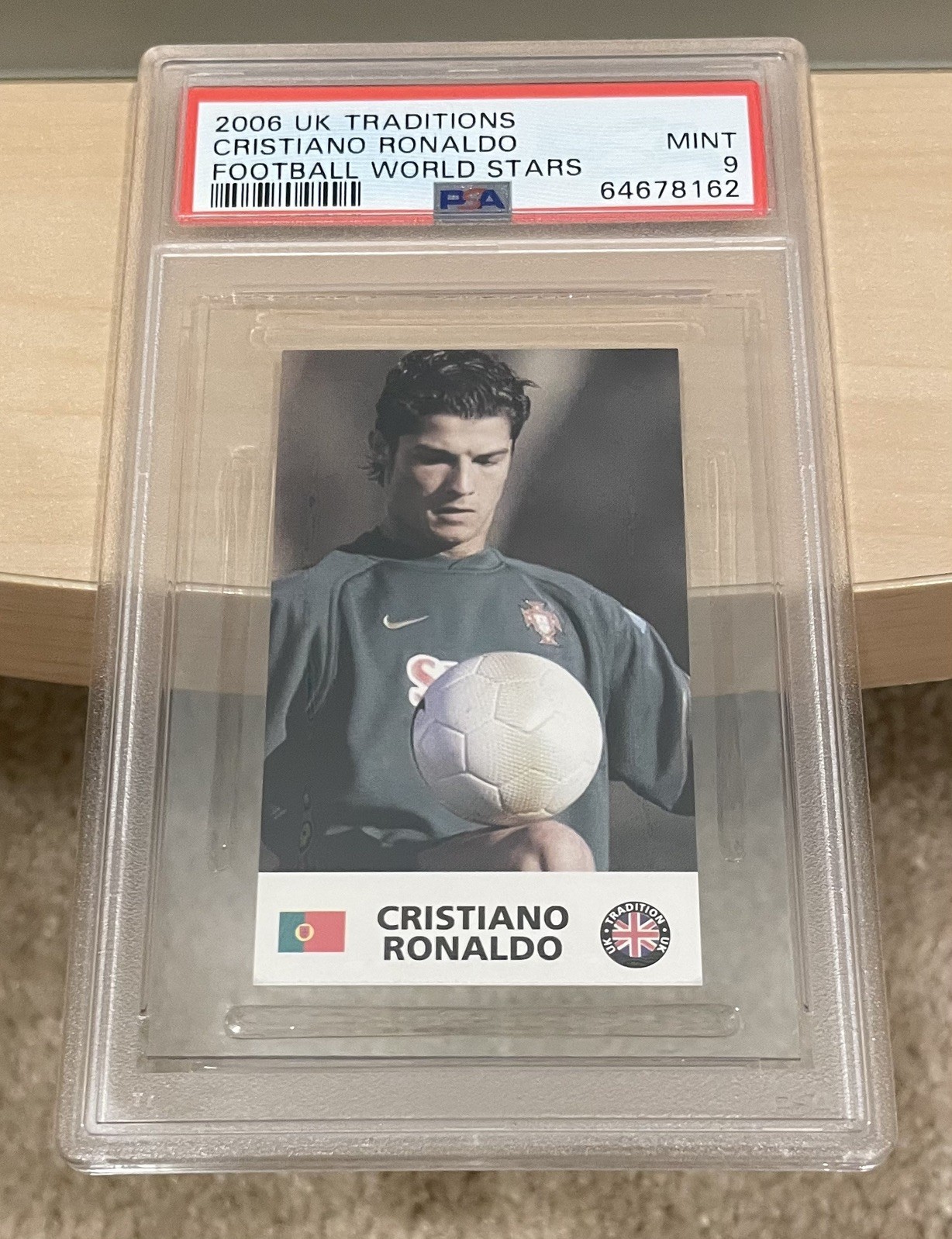 2006 UK Traditions Football World Stars Cristiano Ronaldo PSA 9 Mint Portugal view 1