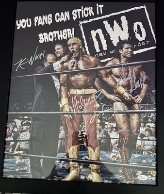 Hulk Hogan Scott Hall Kevin Nash NWO 16x20 Autographed Photo WCW