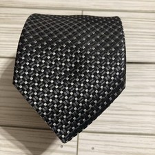 BESPOKE NEW YORK Men  s Necktie Black / Grey Geometric 100 Polyester Neck Tie.