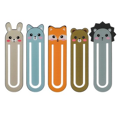 5Pieces Colorful Animal Pattern Paper Clips Bookmarks Holders Acrylic Texture