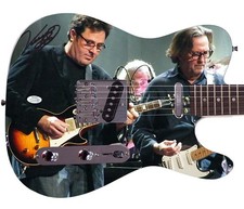 Vince Gill w Eric Clapton Autographed Custom Graphics Photo Guitar ACOA