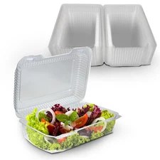 MT Products Clear Deep Plastic Dessert Containers with Lids - Pack of 350