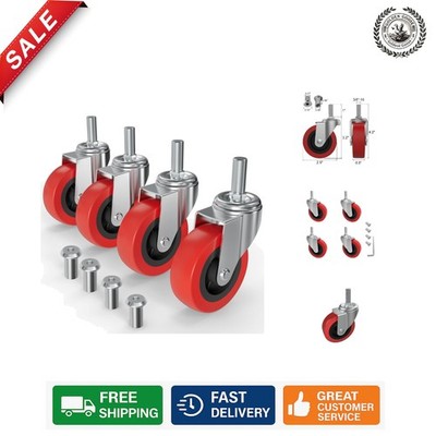 4 Pack Rust-Resistant 2.5 Inch Swivel Creeper Wheels - Quiet and Durable