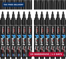 Overseas Black Paint Pens Paint Markers - Permanent Acrylic Markers 12 Pack, Wat
