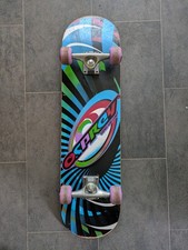 Osprey Complete Double Kick Skateboard Maple Deck, 31" Blue Spiral