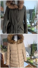 Mantel Wendemantel Mantel daunen Federn Khaki Parka Beige Zara L M 38 40 