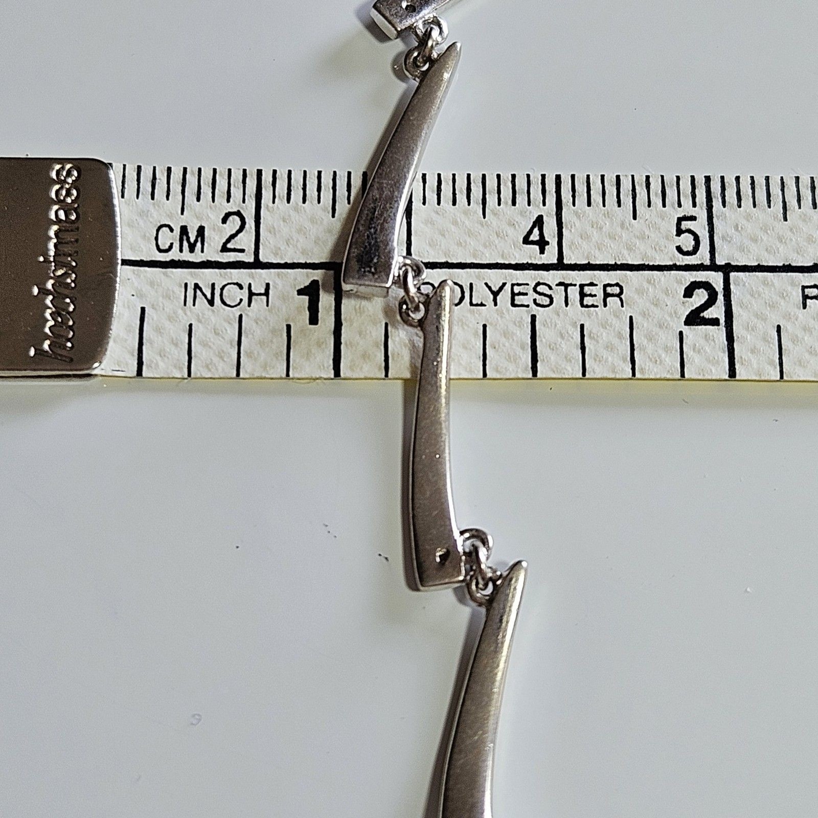 Sterling Silver Diamond Accent Rectangular Bracel… - image 9