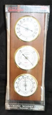 Vintage NEW Sunbeam Weather Station Thermometer Hygrometer Barometer Made In USA