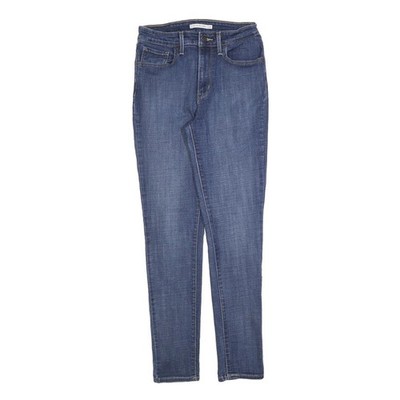 LEVI'S 721 Damen Jeans Blau Slim Skinny Denim Stretch Zip W28 L30
