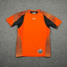 Under Armour NFL Combine Shirt Boys Large Orange Compression HeatGear