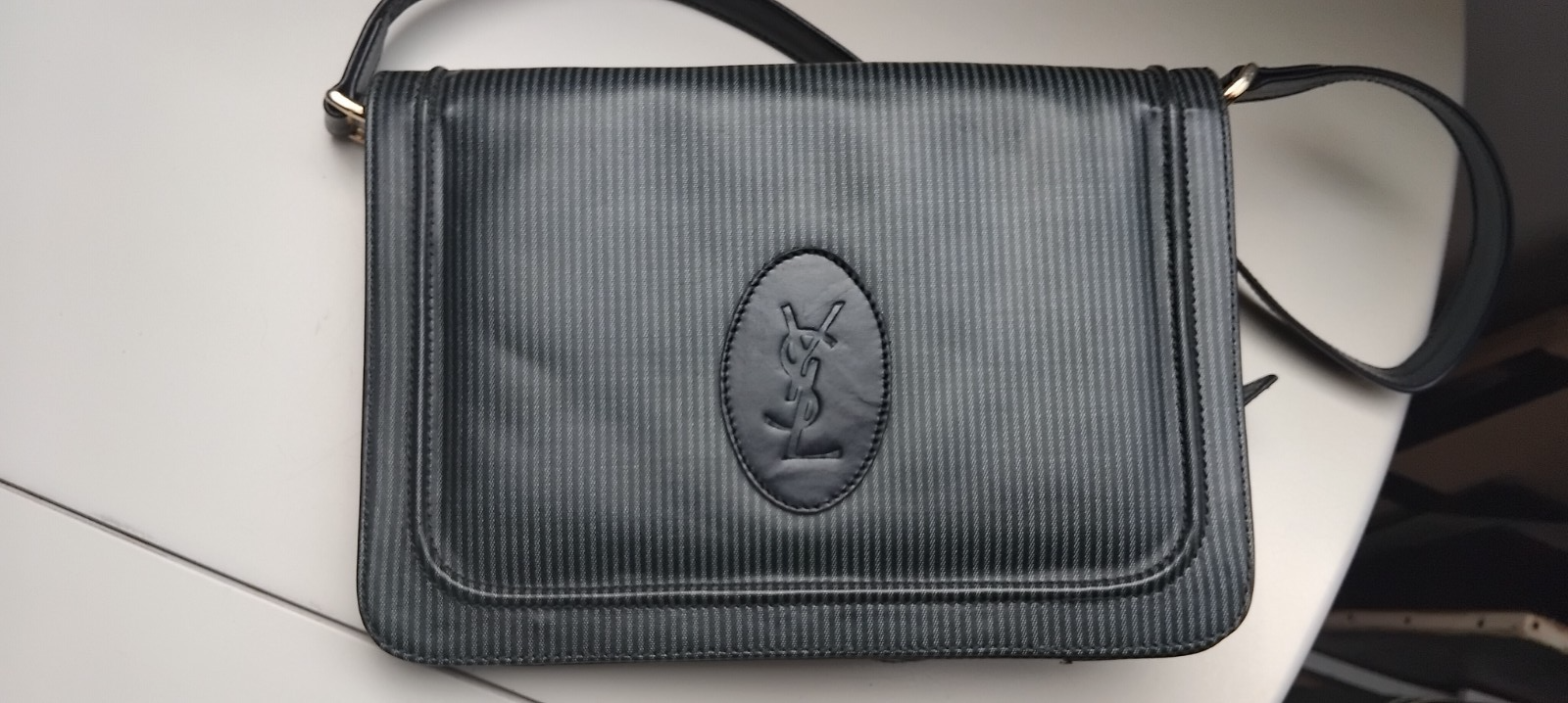 SAC A MAINS VINTAGE YVES SAINT LAURENT BLEU