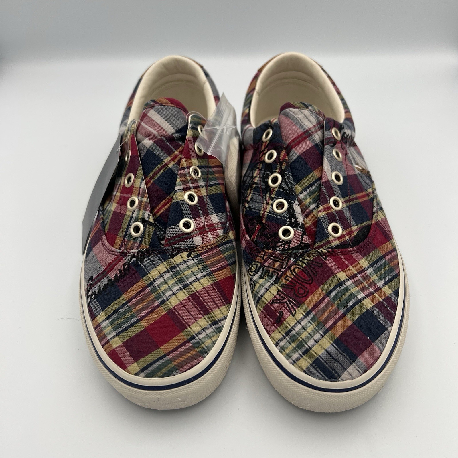 Polo Ralph Lauren Keaton LCL Pony Plaid scarpe sneaker uomo 11 rosse stringate punk