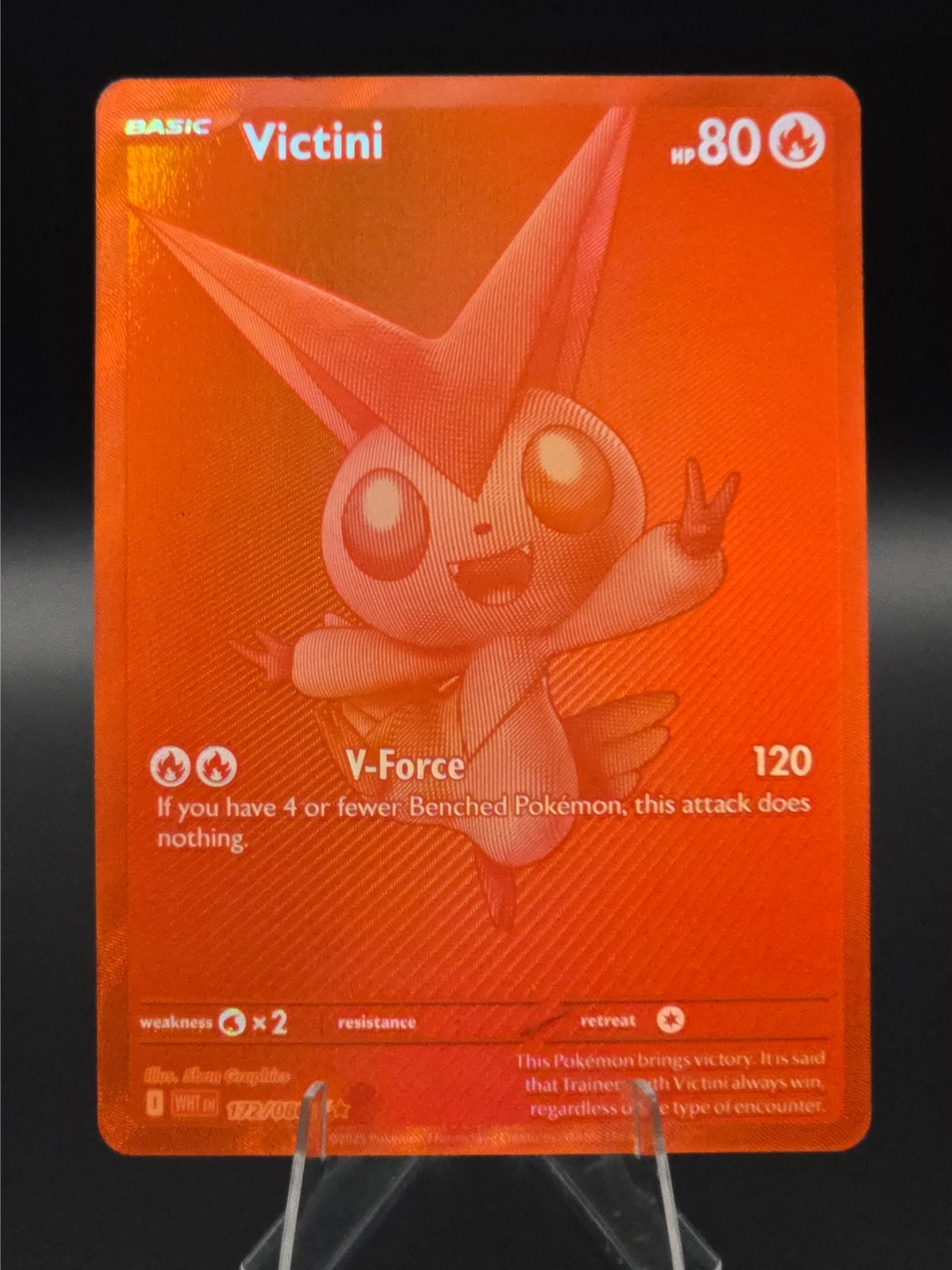 Pokemon TCG Victini Card BWR 172/086, White Flare, Near Mint Condition English